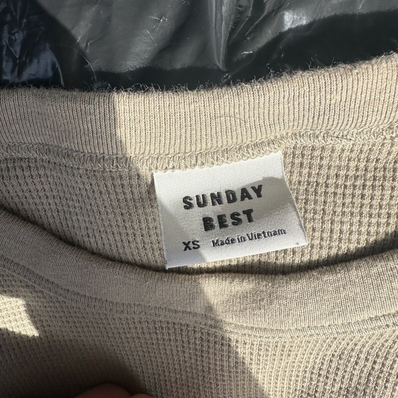 Sunday Best Waffle crop top Long Sleeve green size XS worn Once - Picture 2 of 2